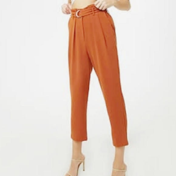 Forever 21 Pants - Forever 21, paperbag pants, cropped, copper,